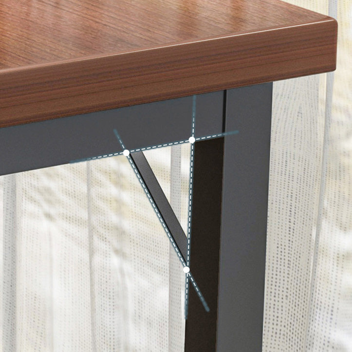 Industrial Style Bistro Bar Table Wooden Rectangle Metal Base Bar Table Clearhalo 'Bar Furniture' 'Bar Tables' 'bar_tables' 'furn' 'furn_bar_tables' 'Furniture' 'Kitchen & Dining Furniture' 6827711