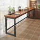 Industrial Style Bistro Bar Table Wooden Rectangle Metal Base Bar Table 70.9"L x 15.7"W x 41.3"H Without Chairs Clearhalo 'Bar Furniture' 'Bar Tables' 'bar_tables' 'furn' 'furn_bar_tables' 'Furniture' 'Kitchen & Dining Furniture' 6827718