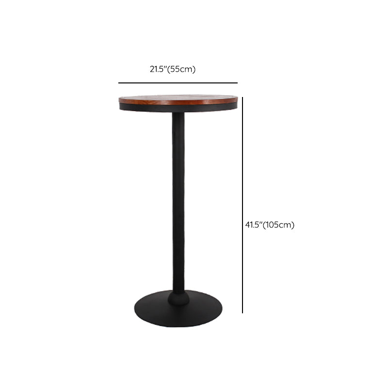 Industrial Solid Wood Bar Table Black Frame Dining Table for Bistro