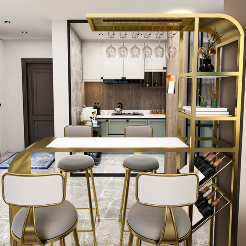 Contemporary Style Rectangle Bar Table Stone Bar Height Table with Storage Clearhalo 'Bar Furniture' 'Bar Tables' 'bar_tables' 'furn' 'furn_bar_tables' 'Furniture' 'Kitchen & Dining Furniture' 6827785