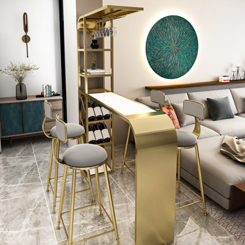 Contemporary Style Rectangle Bar Table Stone Bar Height Table with Storage Clearhalo 'Bar Furniture' 'Bar Tables' 'bar_tables' 'furn' 'furn_bar_tables' 'Furniture' 'Kitchen & Dining Furniture' 6827788