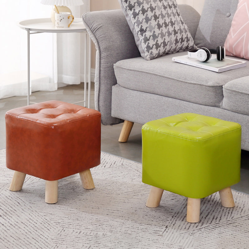 Modern Style Standard Square Leather Standard for Living Room Clearhalo 'furn' 'furn_ottomans_poufs' 'Furniture' 'Living Room Furniture' 'Ottomans & Poufs' 'ottomans_poufs' 6827809