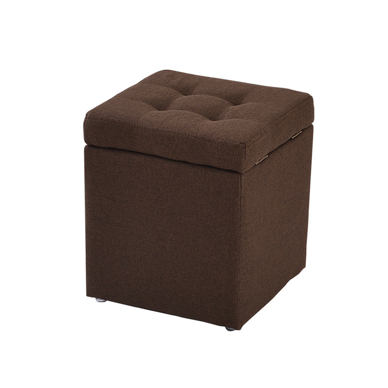 Modern Style Ottoman Cotton Square Indoor Ottoman with Storage Coffee 1 Piece Clearhalo 'furn' 'furn_ottomans_poufs' 'Furniture' 'Living Room Furniture' 'Ottomans & Poufs' 'ottomans_poufs' 6827830