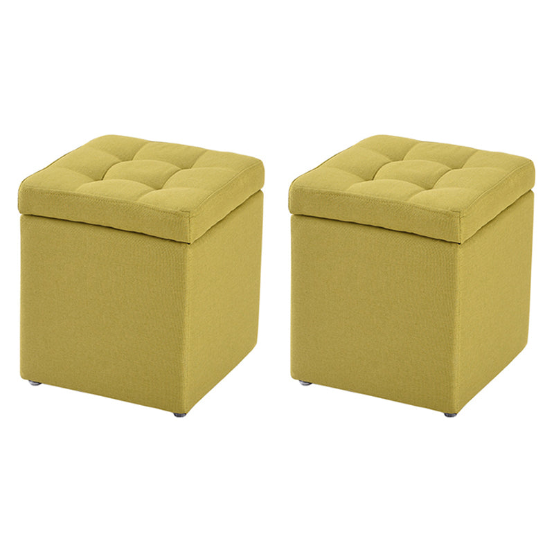 Modern Style Ottoman Cotton Square Indoor Ottoman with Storage Green 2 Piece Set Clearhalo 'furn' 'furn_ottomans_poufs' 'Furniture' 'Living Room Furniture' 'Ottomans & Poufs' 'ottomans_poufs' 6827841