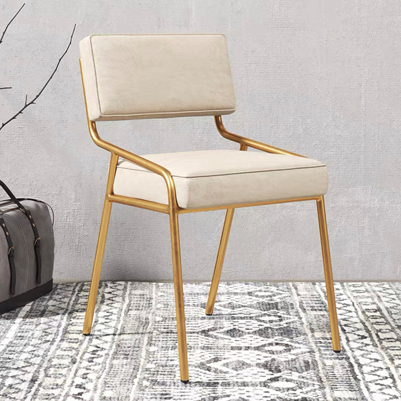 グラムホームダイニングルームの椅子布張りのアームレスダイニングチェア