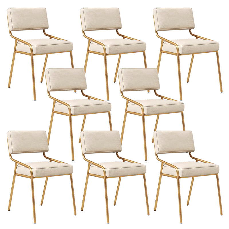 グラムホームダイニングルームの椅子布張りのアームレスダイニングチェア