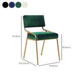 Glam thuis eetkamerstoel gestoffeerde armloze eetkamerstoelen