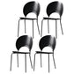 Industrial Style Patio Side Chair Open Back Armless Chair with Black Legs Black 4 Piece Set Clearhalo 'Dining Chairs' 'Dining Tables & Seating' 'dining_chair' 'furn' 'furn_dining_chair' 'Furniture' 'Kitchen & Dining Furniture' 6827917
