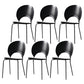 Industrial Style Patio Side Chair Open Back Armless Chair with Black Legs Black 6 Piece Set Clearhalo 'Dining Chairs' 'Dining Tables & Seating' 'dining_chair' 'furn' 'furn_dining_chair' 'Furniture' 'Kitchen & Dining Furniture' 6827919