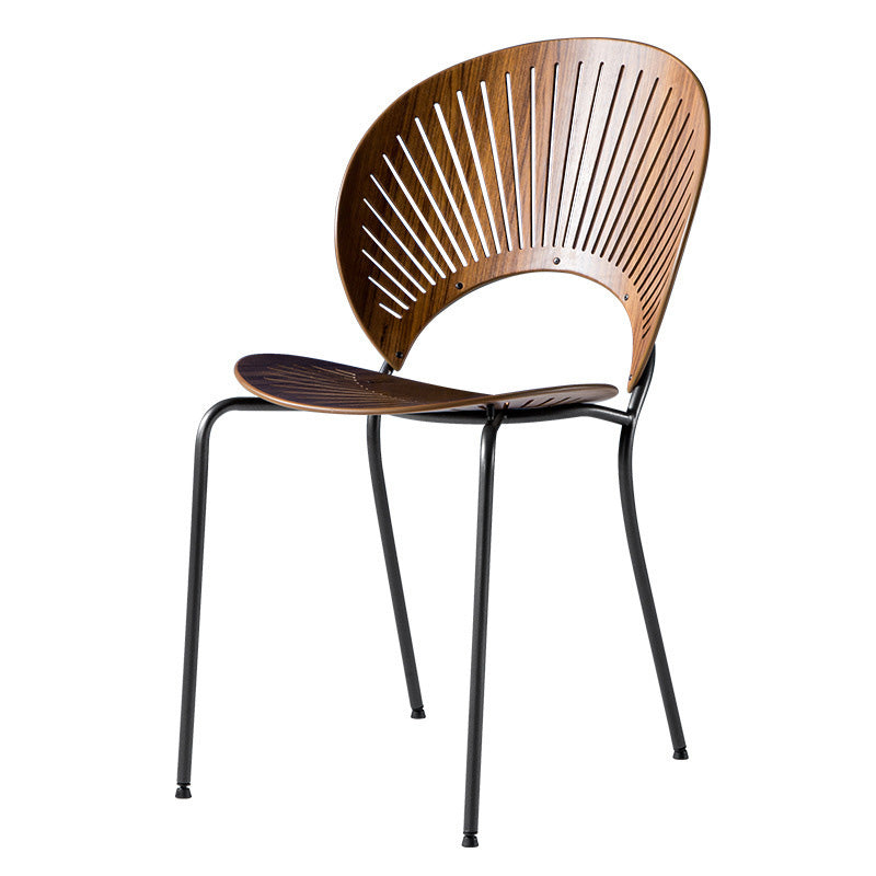 Industrial Style Patio Side Chair Open Back Armless Chair with Black Legs Clearhalo 'Dining Chairs' 'Dining Tables & Seating' 'dining_chair' 'furn' 'furn_dining_chair' 'Furniture' 'Kitchen & Dining Furniture' 6827920