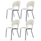 Industrial Style Patio Side Chair Open Back Armless Chair with Black Legs White 4 Piece Set Clearhalo 'Dining Chairs' 'Dining Tables & Seating' 'dining_chair' 'furn' 'furn_dining_chair' 'Furniture' 'Kitchen & Dining Furniture' 6827927
