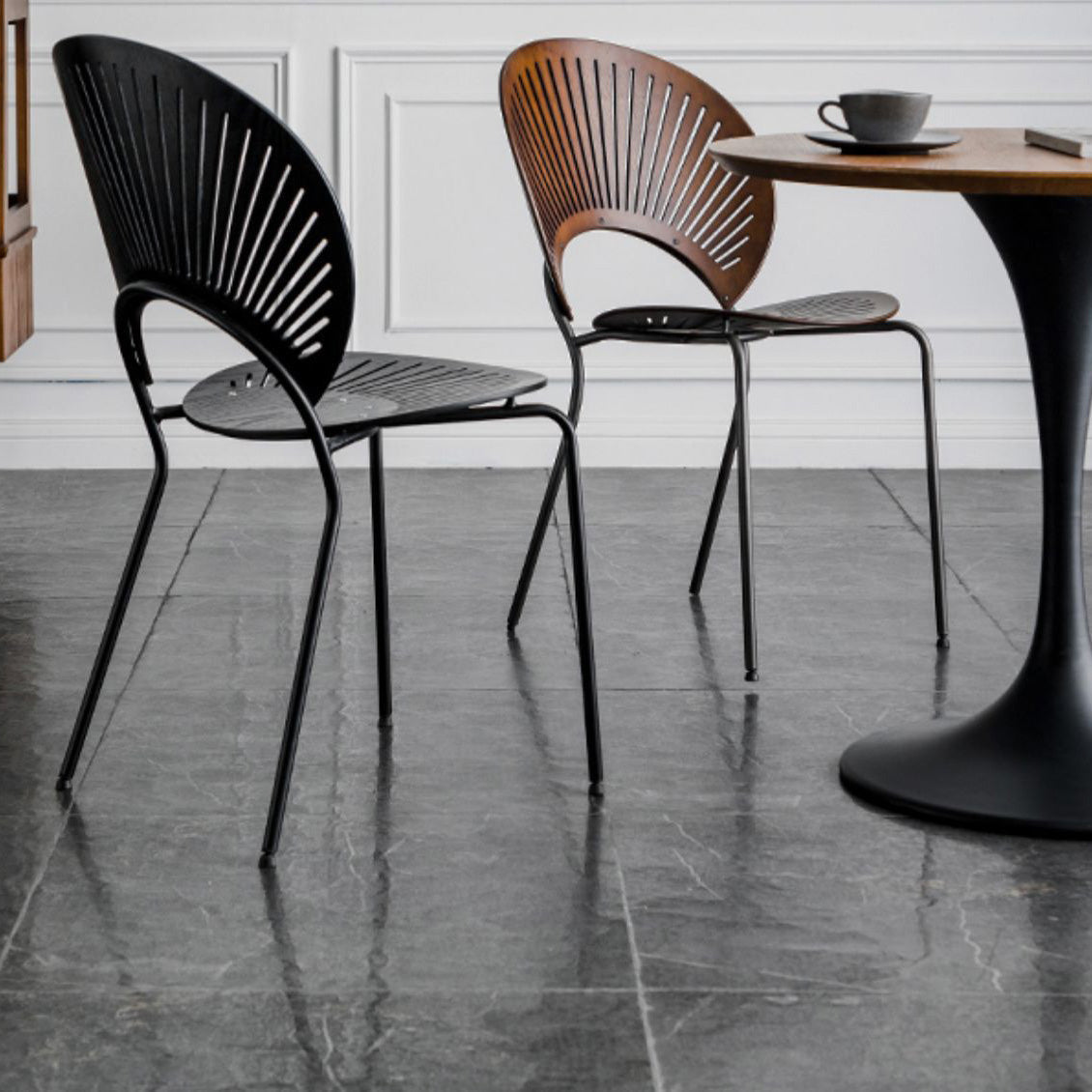 Industrial Style Patio Side Chair Open Back Armless Chair with Black Legs Clearhalo 'Dining Chairs' 'Dining Tables & Seating' 'dining_chair' 'furn' 'furn_dining_chair' 'Furniture' 'Kitchen & Dining Furniture' 6827928