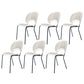 Industrial Style Patio Side Chair Open Back Armless Chair with Black Legs White 6 Piece Set Clearhalo 'Dining Chairs' 'Dining Tables & Seating' 'dining_chair' 'furn' 'furn_dining_chair' 'Furniture' 'Kitchen & Dining Furniture' 6827929