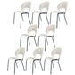 Industrial Style Patio Side Chair Open Back Armless Chair with Black Legs White 8 Piece Set Clearhalo 'Dining Chairs' 'Dining Tables & Seating' 'dining_chair' 'furn' 'furn_dining_chair' 'Furniture' 'Kitchen & Dining Furniture' 6827930
