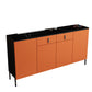 Stone Credenza Modern & Contemporary Server with Drawers and Cabinets Orange Clearhalo 'buffet_sideboard' 'Buffets & Sideboards' 'furn' 'furn_buffet_sideboard' 'Furniture' 'Kitchen & Dining Furniture' 6827987
