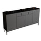 Stone Credenza Modern & Contemporary Server with Drawers and Cabinets Light Gray Clearhalo 'buffet_sideboard' 'Buffets & Sideboards' 'furn' 'furn_buffet_sideboard' 'Furniture' 'Kitchen & Dining Furniture' 6827991