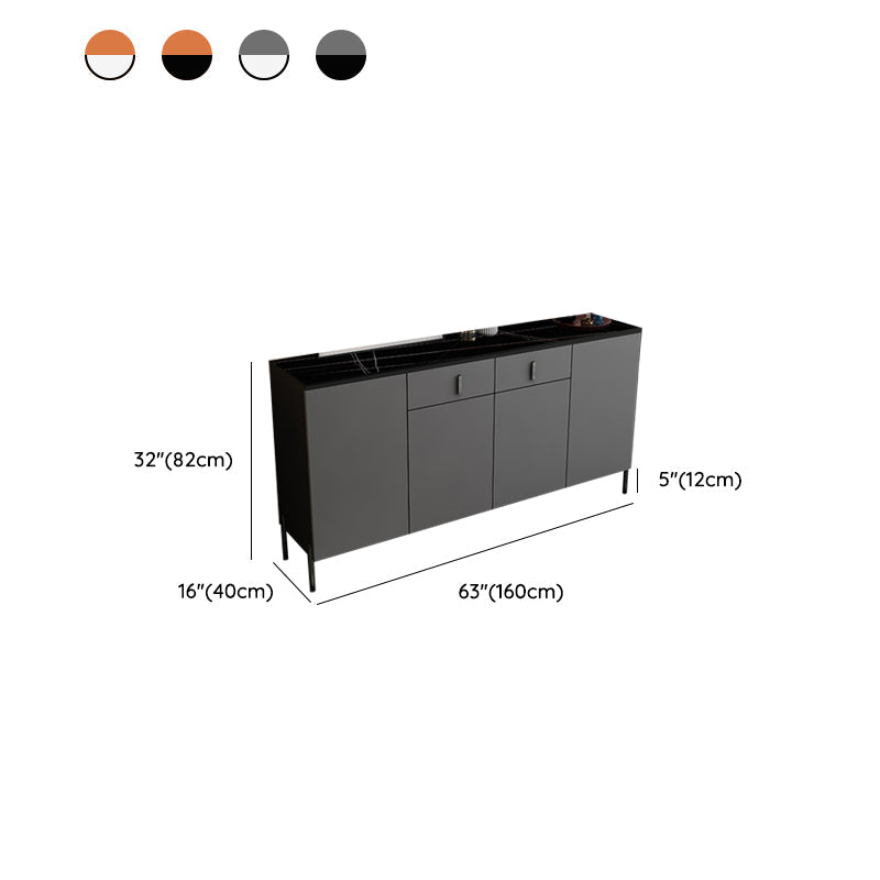 Stone Credenza Modern & Contemporary Server with Drawers and Cabinets Clearhalo 'buffet_sideboard' 'Buffets & Sideboards' 'furn' 'furn_buffet_sideboard' 'Furniture' 'Kitchen & Dining Furniture' 6828001