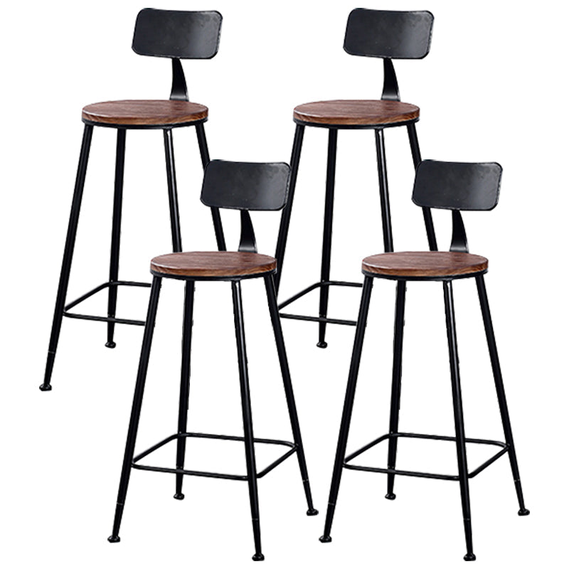 1/4/6/11 Pieces Bar Stool and Table Set Solid Wood Pub Dining Set Black-Brown 30"H Stools (Set of 4) Clearhalo 'Bar Furniture' 'furn' 'furn_home_bar_bar_sets' 'Furniture' 'Home Bars & Bar Sets' 'home_bar_bar_sets' 'Kitchen & Dining Furniture' 6828013