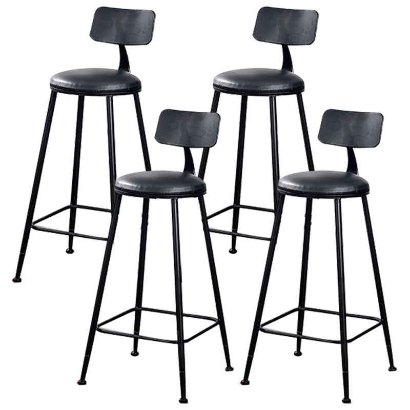 1/4/6/11 Pieces Bar Stool and Table Set Solid Wood Pub Dining Set Black 30"H Stools (Set of 4) Clearhalo 'Bar Furniture' 'furn' 'furn_home_bar_bar_sets' 'Furniture' 'Home Bars & Bar Sets' 'home_bar_bar_sets' 'Kitchen & Dining Furniture' 6828014