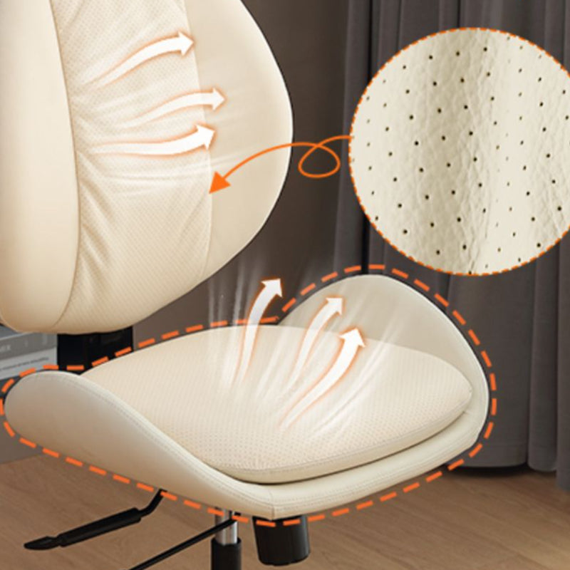 Modern Faux Leather Desk Chair Armless Conference Chair for Office Clearhalo 'furn' 'furn_office_chair' 'Furniture' 'Office Chairs' 'Office Furniture' 'office_chair' 6828208