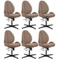 Modern Faux Leather Desk Chair Armless Conference Chair for Office Light Brown 6 Piece Set Clearhalo 'furn' 'furn_office_chair' 'Furniture' 'Office Chairs' 'Office Furniture' 'office_chair' 6828211
