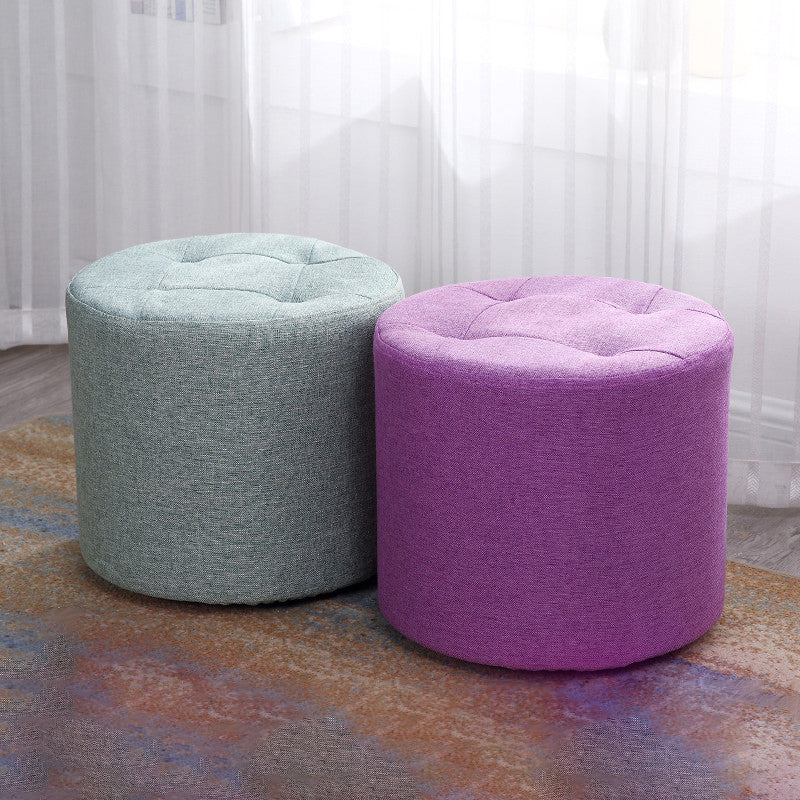 Modern Cotton Pouf Round Stain Resistant Solid Color Pouf for Living Room Clearhalo 'furn' 'furn_ottomans_poufs' 'Furniture' 'Living Room Furniture' 'Ottomans & Poufs' 'ottomans_poufs' 6828406