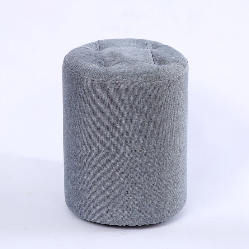 Modern Cotton Pouf Round Stain Resistant Solid Color Pouf for Living Room Dark Gray 1 Piece Clearhalo 'furn' 'furn_ottomans_poufs' 'Furniture' 'Living Room Furniture' 'Ottomans & Poufs' 'ottomans_poufs' 6828407