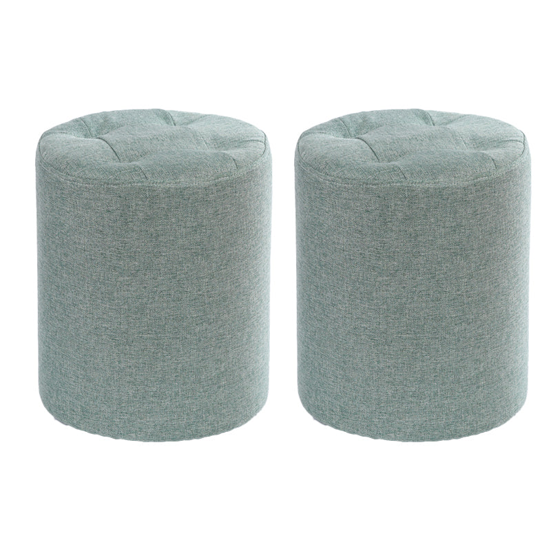 Modern Cotton Pouf Round Stain Resistant Solid Color Pouf for Living Room Mint Green 2 Piece Set Clearhalo 'furn' 'furn_ottomans_poufs' 'Furniture' 'Living Room Furniture' 'Ottomans & Poufs' 'ottomans_poufs' 6828428