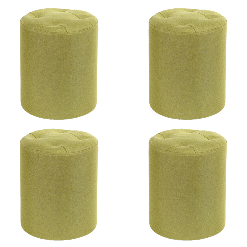 Modern Cotton Pouf Round Stain Resistant Solid Color Pouf for Living Room Green 4 Piece Set Clearhalo 'furn' 'furn_ottomans_poufs' 'Furniture' 'Living Room Furniture' 'Ottomans & Poufs' 'ottomans_poufs' 6828448