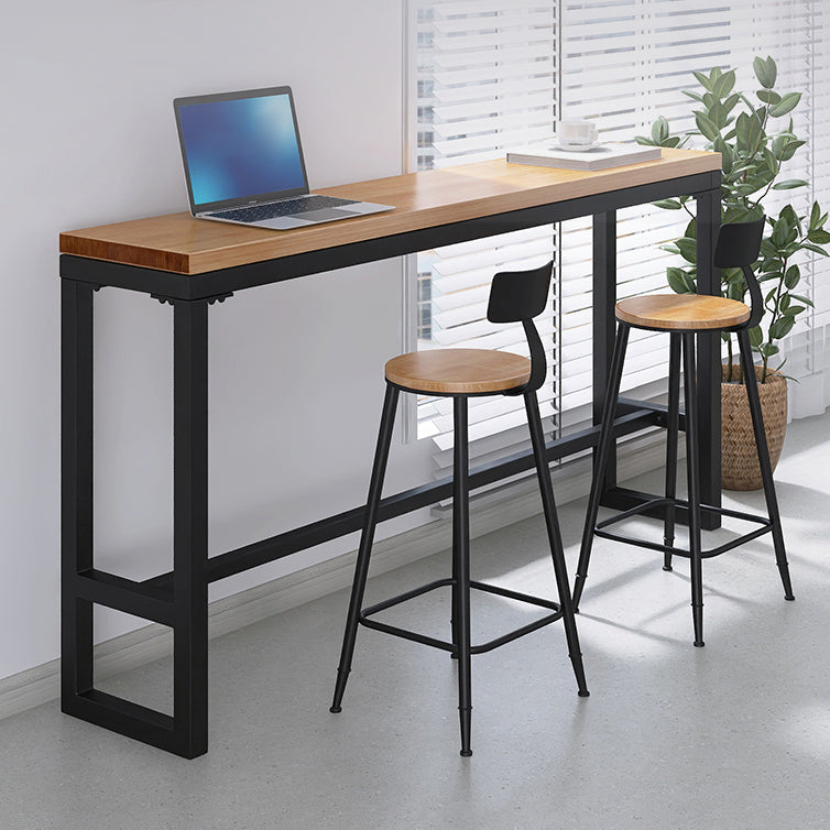 Modern 1/3 Pieces Bar Table Set Rectangle Pine Wood Counter Table with Stools for Cafe Clearhalo 'Bar Furniture' 'furn' 'furn_home_bar_bar_sets' 'Furniture' 'Home Bars & Bar Sets' 'home_bar_bar_sets' 'Kitchen & Dining Furniture' 6831574