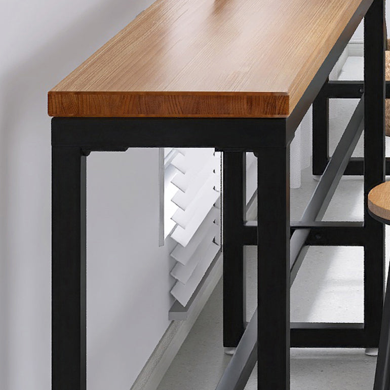Modern 1/3 Pieces Bar Table Set Rectangle Pine Wood Counter Table with Stools for Cafe Clearhalo 'Bar Furniture' 'furn' 'furn_home_bar_bar_sets' 'Furniture' 'Home Bars & Bar Sets' 'home_bar_bar_sets' 'Kitchen & Dining Furniture' 6831576