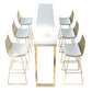 1/2/4/7 Pieces Table and Stool Set Solid Wood Pub Dining Set 7 Pieces: Table, 6 Stools Clearhalo 'Bar Furniture' 'furn' 'furn_home_bar_bar_sets' 'Furniture' 'Home Bars & Bar Sets' 'home_bar_bar_sets' 'Kitchen & Dining Furniture' 6831597