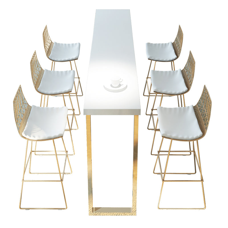 1/2/4/7 Pieces Table and Stool Set Solid Wood Pub Dining Set 7 Pieces: Table, 6 Stools Clearhalo 'Bar Furniture' 'furn' 'furn_home_bar_bar_sets' 'Furniture' 'Home Bars & Bar Sets' 'home_bar_bar_sets' 'Kitchen & Dining Furniture' 6831597