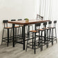 Solid Wood Bar Pub Table Set Industrial 1/9 Pieces Table and Stool Set 9 Pieces: Table, 8 Stools Clearhalo 'Bar Furniture' 'furn' 'furn_home_bar_bar_sets' 'Furniture' 'Home Bars & Bar Sets' 'home_bar_bar_sets' 'Kitchen & Dining Furniture' 6831638