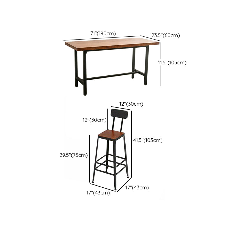 Solid Wood Bar Pub Table Set Industrial 1/9 Pieces Table and Stool Set Clearhalo 'Bar Furniture' 'furn' 'furn_home_bar_bar_sets' 'Furniture' 'Home Bars & Bar Sets' 'home_bar_bar_sets' 'Kitchen & Dining Furniture' 6831647