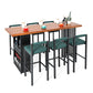 Juego de mesa y taburete de bar industrial rectangular de 1/7 piezas de altura de mostrador