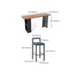 Juego de mesa y taburete de bar industrial rectangular de 1/7 piezas de altura de mostrador