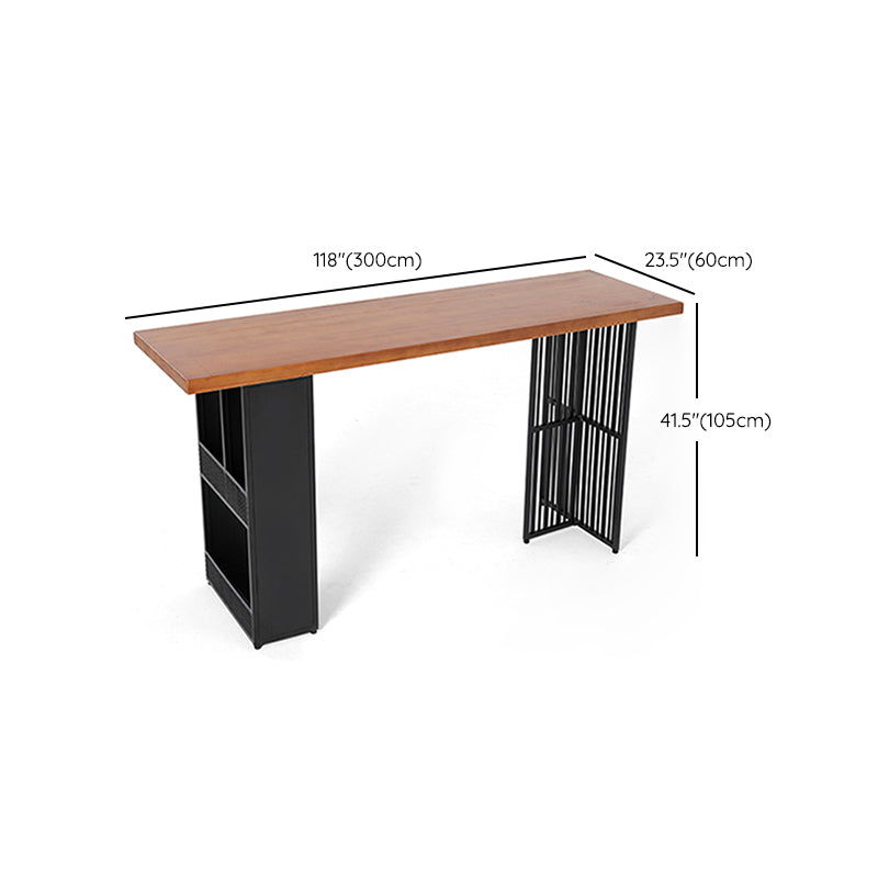 Juego de mesa y taburete de bar industrial rectangular de 1/7 piezas de altura de mostrador