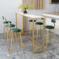 Faux Marble Pub Table Set Modern 1/7 Pieces Bar Stool and Table Set 7 Pieces: Table, 6 Green Stools Clearhalo 'Bar Furniture' 'furn' 'furn_home_bar_bar_sets' 'Furniture' 'Home Bars & Bar Sets' 'home_bar_bar_sets' 'Kitchen & Dining Furniture' 6831694