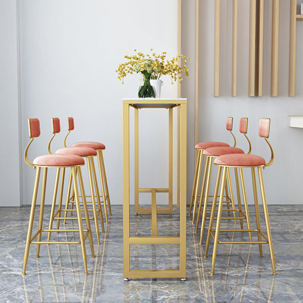 Faux Marble Pub Table Set Modern 1/7 Pieces Bar Stool and Table Set Clearhalo 'Bar Furniture' 'furn' 'furn_home_bar_bar_sets' 'Furniture' 'Home Bars & Bar Sets' 'home_bar_bar_sets' 'Kitchen & Dining Furniture' 6831709
