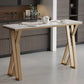 1/3/5 Pieces Pub Dining Set Faux Marble Bar Stool and Table Set White Gold 70.9"L x 17.7"W Clearhalo 'Bar Furniture' 'furn' 'furn_home_bar_bar_sets' 'Furniture' 'Home Bars & Bar Sets' 'home_bar_bar_sets' 'Kitchen & Dining Furniture' 6831748