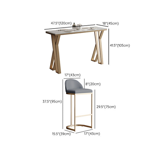 1/3/5 Pieces Pub Dining Set Faux Marble Bar Stool and Table Set