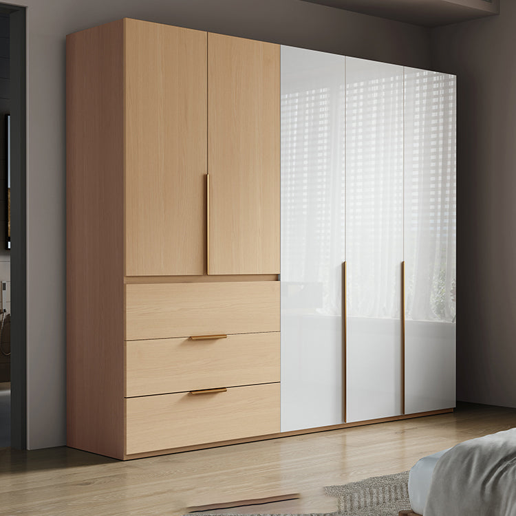 Engineered Wood Wardrobe Closet with Drawer Modern Wardrobe Cabinet Clearhalo 'Armoires & Wardrobes' 'armoires_wardrobes' 'Bedroom Furniture' 'furn' 'furn_armoires_wardrobes' 'Furniture' 6831768