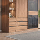 Schieberholzkleiderschrank moderner brauner Kleiderschrank Armoire