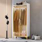 Hinged Wardrobe Armoire with Legs Wood and Glass Wardrobe Cabinet