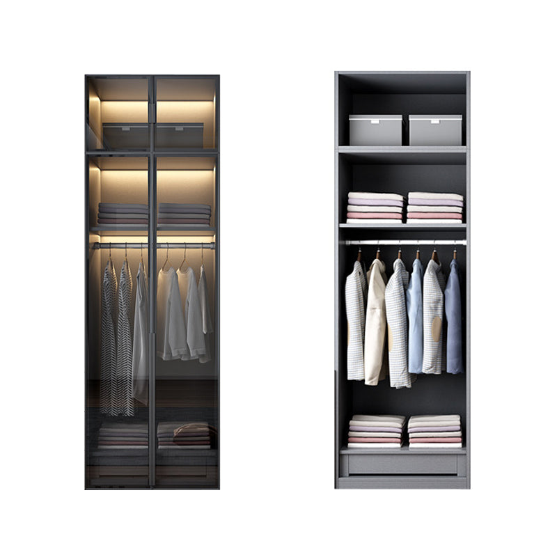 Hinged Wardrobe Closet with Drawer Contemporary Storage Cabinet