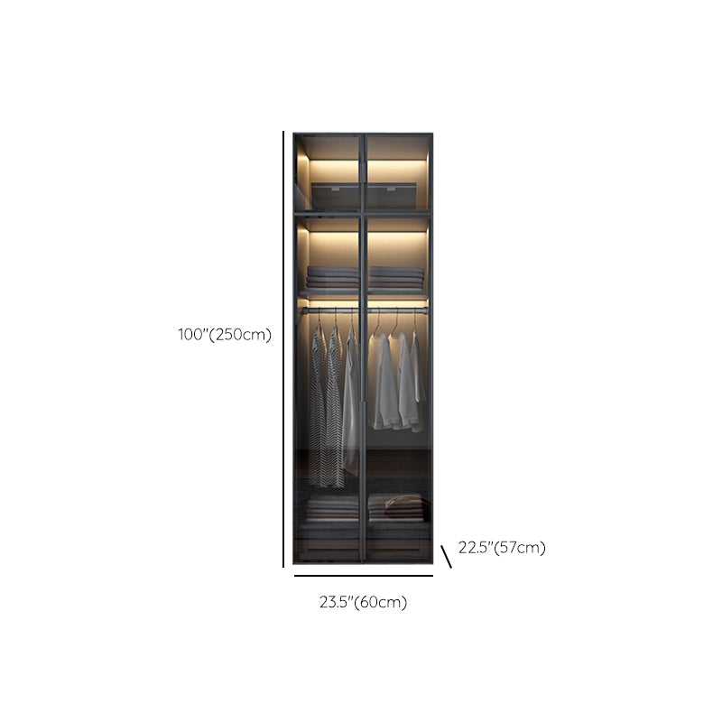 Hinged Wardrobe Closet with Drawer Contemporary Storage Cabinet