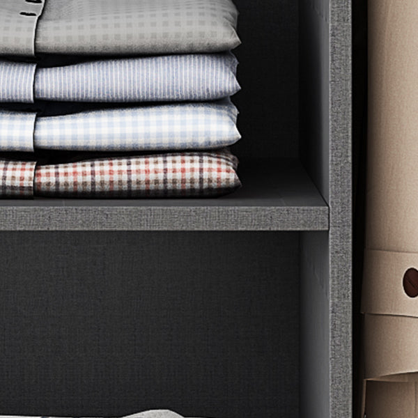 Armadio per armadio in vetro e legno con armadio grigio grigio