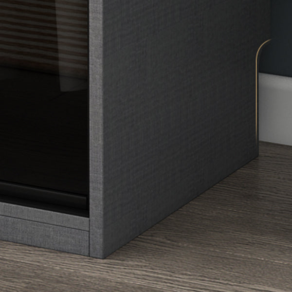 Armadio per armadio in vetro e legno con armadio grigio grigio