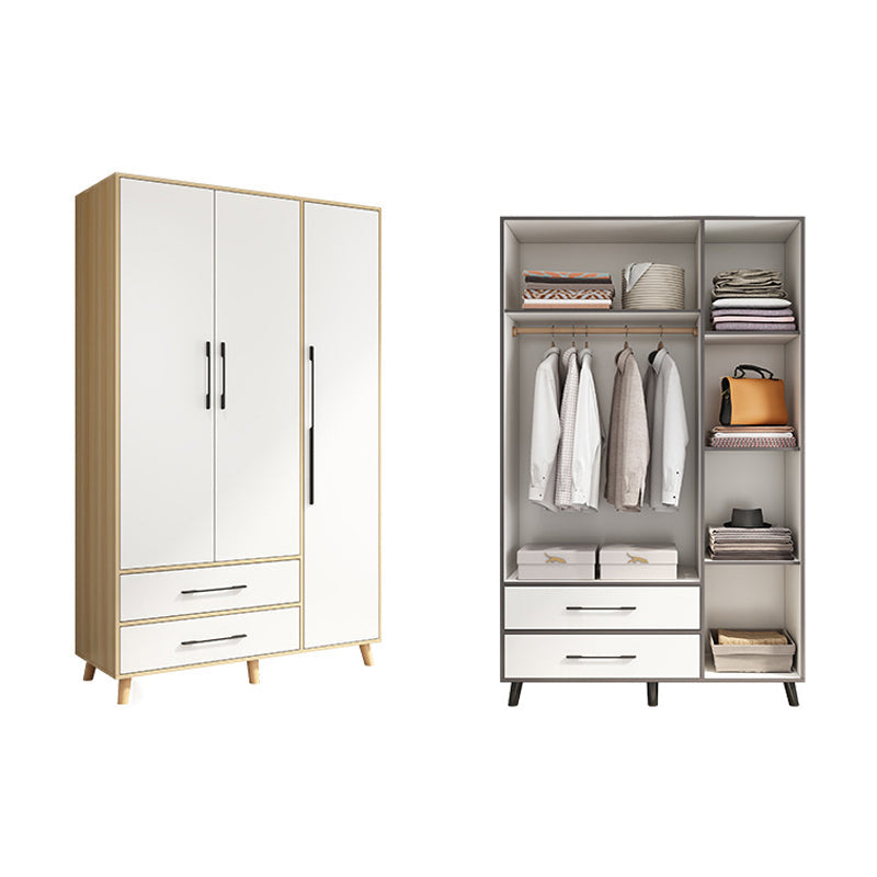 ヒンジ付きエンジニアリングウッドワードローブクローゼットモダンワードローブキャビネット